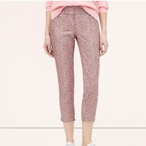 Ann Taylor Loft Marisa Riviera Pants Geometric Cropped Size 14 Preppy Colorful